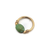 Egyptian Revival Green Scarab 12K Gold Swivel Ring Ring Kirsten's Corner Jewelry