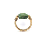 Egyptian Revival Green Scarab 12K Gold Swivel Ring Ring Kirsten's Corner Jewelry