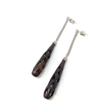 18K White Gold Diamond and Chalcedony Earrings by Assil Earrings Kirsten's Corner