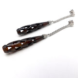 18K White Gold Diamond and Chalcedony Earrings by Assil Earrings Kirsten's Corner