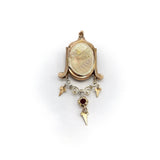 12K Gold Victorian Fly Locket with Turquoise, Pearl and Ruby pendant Kirsten's Corner