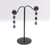Contemporary 14K White Gold, Rhodolite Garnet and Tanzanite Earrings earrings Kirsten's Corner Jewelry
