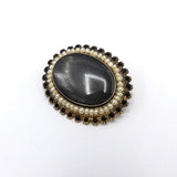 14K Gold Victorian Mourning Brooch with Hair, Faceted Stones and Pearls Brooches, Pins Kirsten's Corner Jewelry