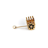 14K Gold Vintage European Cart Charm with Black Enamel Charm Kirsten's Corner Jewelry