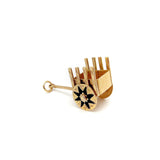 14K Gold Vintage European Cart Charm with Black Enamel Charm Kirsten's Corner Jewelry