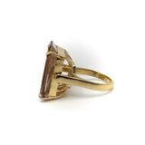 14K Smokey Topaz Carved Intaglio Ring Ring Kirsten's Corner Jewelry