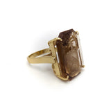 14K Smokey Topaz Carved Intaglio Ring Ring Kirsten's Corner Jewelry