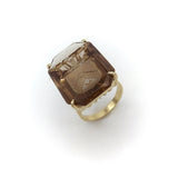 14K Smokey Topaz Carved Intaglio Ring Ring Kirsten's Corner Jewelry