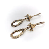 12K Gold Etruscan Revival Reversible Drop Earrings Earrings Kirsten's Corner Jewelry