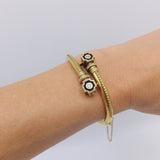 Etruscan Revival 14K Gold Bracelet with Diamonds Bracelet Kirsten's Corner Jewelry