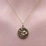 14K Gold & Ruby Victorian Era Signature Rabbit Pendant-Charm Pendant, Charm Kirsten's Corner Jewelry