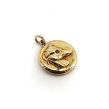14K Gold & Ruby Victorian Era Signature Dog Pendant-Charm Pendant, Charm Kirsten's Corner Jewelry
