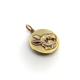 14K Gold & Ruby Victorian Era Signature Rabbit Pendant-Charm Pendant, Charm Kirsten's Corner Jewelry
