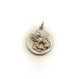 14K Gold & Ruby Victorian Era Signature Rabbit Pendant-Charm Pendant, Charm Kirsten's Corner Jewelry