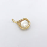 14K Gold, Ruby, and Mabé Pearl Pendant Enhancer Pendant Kirsten's Corner Jewelry
