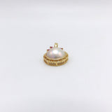 14K Gold, Ruby, and Mabé Pearl Pendant Enhancer Pendant Kirsten's Corner Jewelry