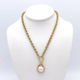 14K Gold, Ruby, and Mabé Pearl Pendant Enhancer Pendant Kirsten's Corner Jewelry