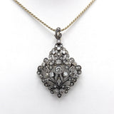 Late Victorian Sterling Silver and 12K Gold Diamond Pendant Pendant Kirsten's Corner Jewelry