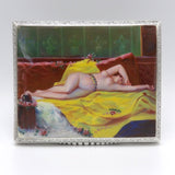 Hand Painted Enamel Silver Odalisque Erotica Cigarette Case Case Kirsten's Corner Jewelry