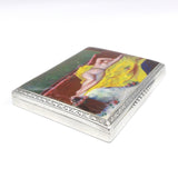 Hand Painted Enamel Silver Odalisque Erotica Cigarette Case Case Kirsten's Corner Jewelry