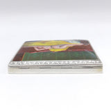 Hand Painted Enamel Silver Odalisque Erotica Cigarette Case Case Kirsten's Corner Jewelry