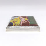 Hand Painted Enamel Silver Odalisque Erotica Cigarette Case Case Kirsten's Corner Jewelry