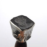 Antique Sterling Silver & Black Agate Intaglio Seal Objects of Virtue Kirsten's Corner Jewelry