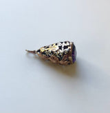 14K Rose Gold Silver and Amethyst Victorian Fob