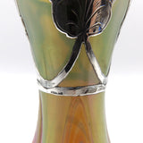 Rindskopf Glass Vase with Sterling Silver Overlay, circa 1900 Decor Kirsten's Corner