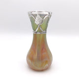 Rindskopf Glass Vase with Sterling Silver Overlay, circa 1900 Decor Kirsten's Corner