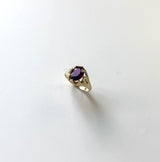 Vintage 9K Gold Rhodolite Garnet Ring with Belcher Setting
