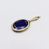 Art Deco Sterling Silver and Enamel Handheld Mirror Pendant Pendant Kirsten's Corner Jewelry