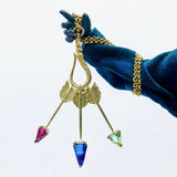 14K Gold Signature Shepherd's Hook and Charm Holder with Curling Motifs signature pieces Kirsten's Corner
