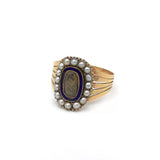 Georgian 15K Gold Seed Pearl Mourning Ring Ring Kirsten's Corner Jewelry