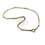 14K Gold Victorian Fettered and Bar Link Watch Chain Necklace Chain Kirsten's Corner