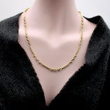 14K Gold Victorian Fettered and Bar Link Watch Chain Necklace Chain Kirsten's Corner