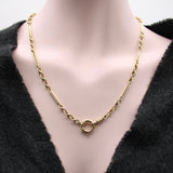 14K Gold Victorian Fettered and Bar Link Watch Chain Necklace Chain Kirsten's Corner