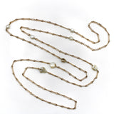 14K Gold Edwardian Long Chain with Mississippi River Pearls Chain Kirsten's Corner