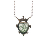 Heart Shaped Sterling Silver Scottish Moss Agate Necklace Necklace Kirsten's Corner