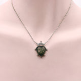 Heart Shaped Sterling Silver Scottish Moss Agate Necklace Necklace Kirsten's Corner