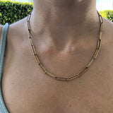 Signature Victorian Inspired 14K Gold Paper Clip Link Chain Kirsten's Corner