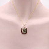 9K Gold Georgian Mourning Pin with Garnets and Pearls Pendant, Charm Kirsten's Corner