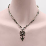 Victorian Era Sterling Silver Watch Chain with Spring Ring Clasp Chain Kirsten's Corner