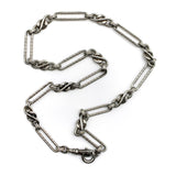 Victorian Era Sterling Silver Watch Chain with Spring Ring Clasp Chain Kirsten's Corner