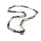 Victorian Era Sterling Silver Watch Chain with Spring Ring Clasp Chain Kirsten's Corner