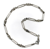Victorian Era Sterling Silver Watch Chain with Spring Ring Clasp Chain Kirsten's Corner