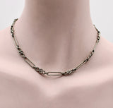 Victorian Era Sterling Silver Watch Chain with Spring Ring Clasp Chain Kirsten's Corner