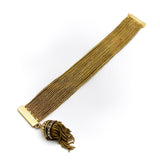 14K Gold Victorian Etruscan Revival Multi-Strand Bracelet with Tassel Bracelet Kirsten's Corner