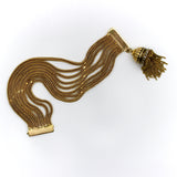 14K Gold Victorian Etruscan Revival Multi-Strand Bracelet with Tassel Bracelet Kirsten's Corner