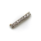 14K Gold Platinum Topped Old Mine Cut Diamond Bar Pin Brooches, Pins Kirsten's Corner